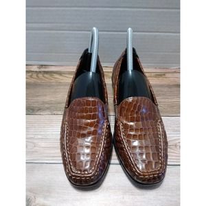 SAS Leather Croc-Embossed Tripad Comfort Loafer Size 6 1/2